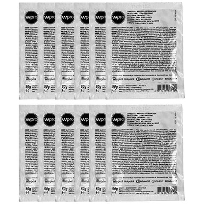 Hotpoint Washing Machine 3in1 Limescale Descaler & Detergent Remover 24 x 50g Sachets (2 Pack)