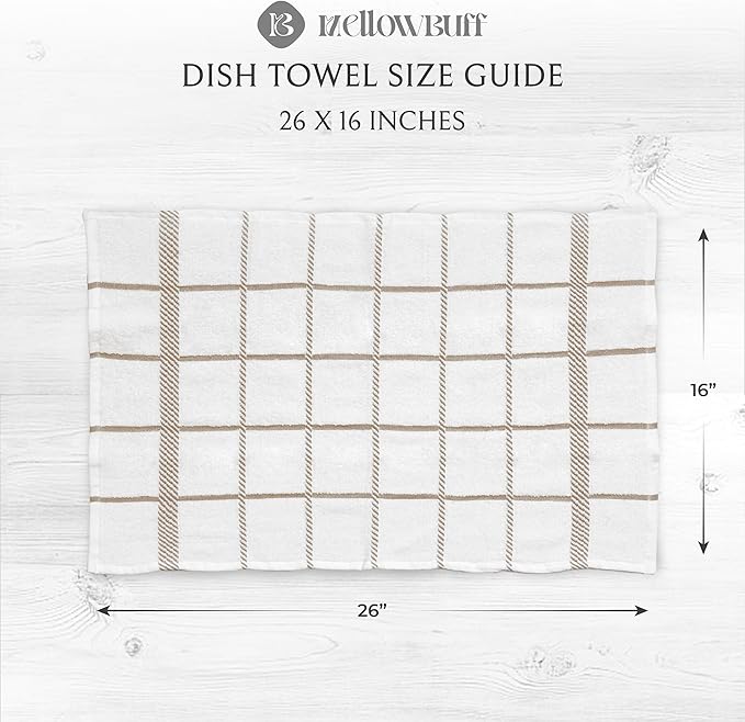 100% Cotton Terry Dish Towels, 4 pack16 x26 Inches, Super Soft and Absorbent