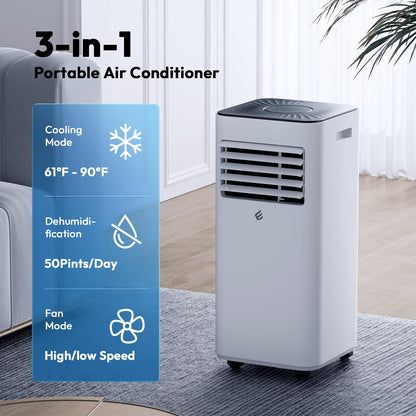 10,000 BTU Portable Air Conditioners, Portable AC With Remote for Room to 450 sq.ft 3 in 1 Air Conditioner With Dehumidification/Air Circulation/Timer And Window Kit