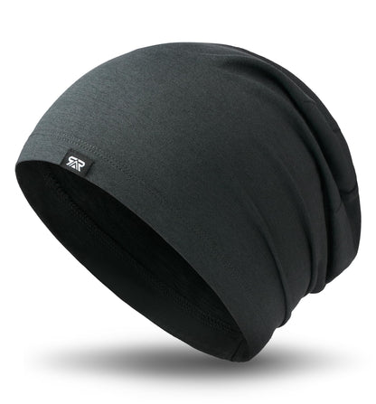 SUNMECI Skull Cap for Men Women - Soft Stretchy Chemo Hair Loss, Day & Night Sleep Hat, for Summer & Winter Running Cycling Dark Heather Gray