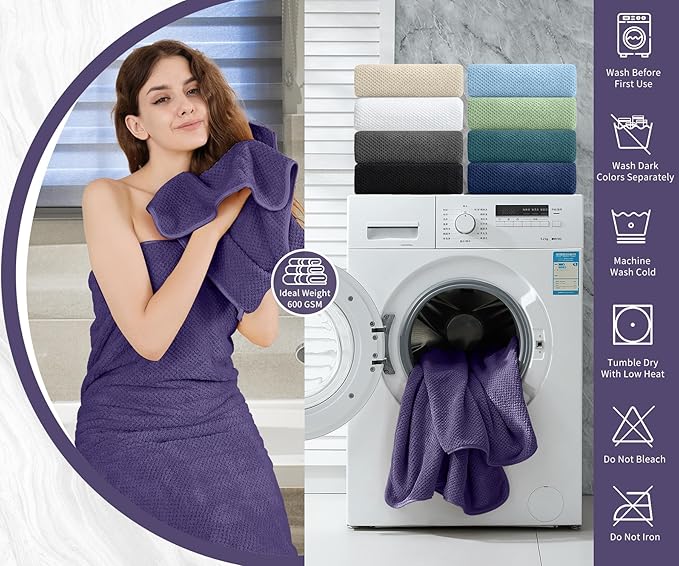 Extra Large Bath Towel Set of 4, Oversized Bath Sheet Super Soft Highly