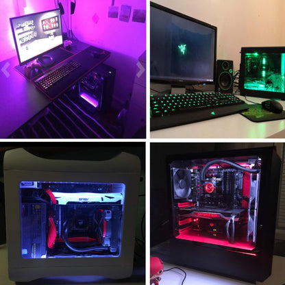 Speclux PC RGB LED Strips Lights, Magnetic LED Light Strips for Modding PC Case, 12V 4pin 30cm RGB, Compatiable with Asrock RGB Led Lights, Asus Aura, Gigabyte Fusion RGB, MSI Mystic