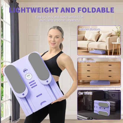 VigorEdge Pilates Board - Pilates Reformer Set, Multi-Purpose Foldable Pilates Reformer Board for Home,11 in 1 Pilates Equipment (Purple)