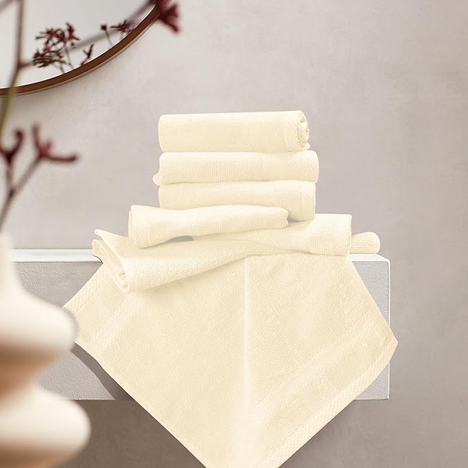 GLAMBURG Ultra Soft 12-Piece Washcloths Set 13x13-100% Ringspun Cotton
