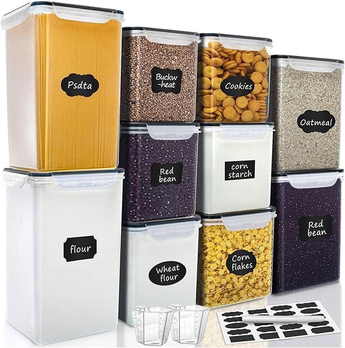 VERONES Large Tall Airtight Food Storage Containers, 10 PACK Plastic Airtight