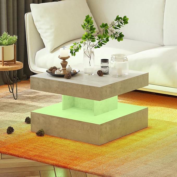 HedoAjim Small Grey Led Coffee Table
