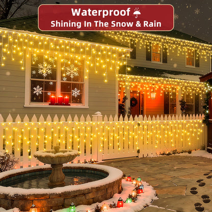 670 LED 66ft Christmas Lights with 148 Drops, 12 Lighting Modes Warm White Christmas Decoration Twinkling Lights Dimmable, Timer Outdoor Waterproof Fairy Lights for Indoor Garden House Eaves Roof