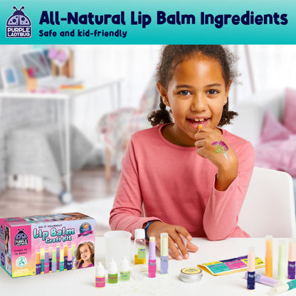 Purple Ladybug Lip Balm Making Kit for Girls Age 8+ - Natural Ingredients, Girls Birthday Presents - Great 8 9 10 11 Year Old Girl Gifts & Gifts for 10 Year Olds Girls - Make Your Own Lip Balm Kit
