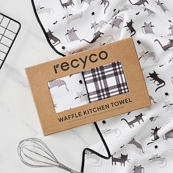 RECYCO Waffle Kitchen Towel Set of 2
