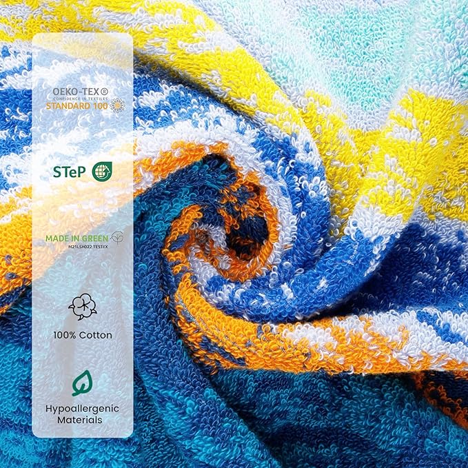 SEMAXE Bath Towel Set of 8 Include 2 Bath Towels, 2 Hand Towels, 4 Washcloths