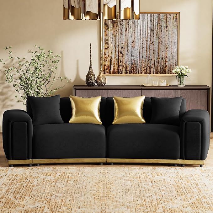 Oversized Velvet Chesterfield Couch