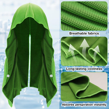 Sdfvsdg 4 Pack Cooling Hoodie Towels Cooling Towels for Neck and Face Quick Drying Sweat Towel Wraps Cooling Head Neck Wraps Sun Protection for Hot Summer Weather Sport Workout