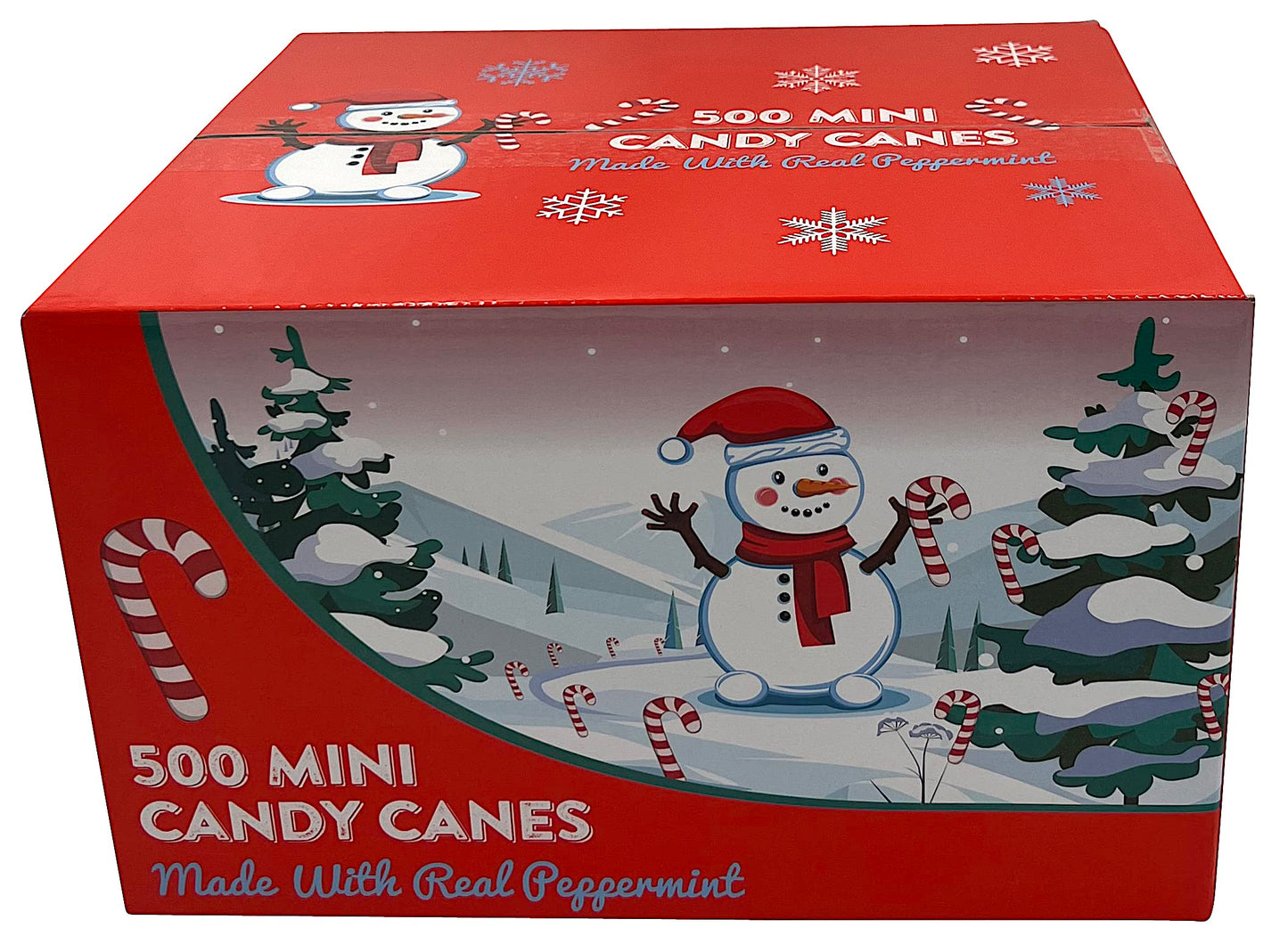 LA Signature Mini Candy Canes with Real Peppermint, Red & White, 500 Count (Pack of 1)