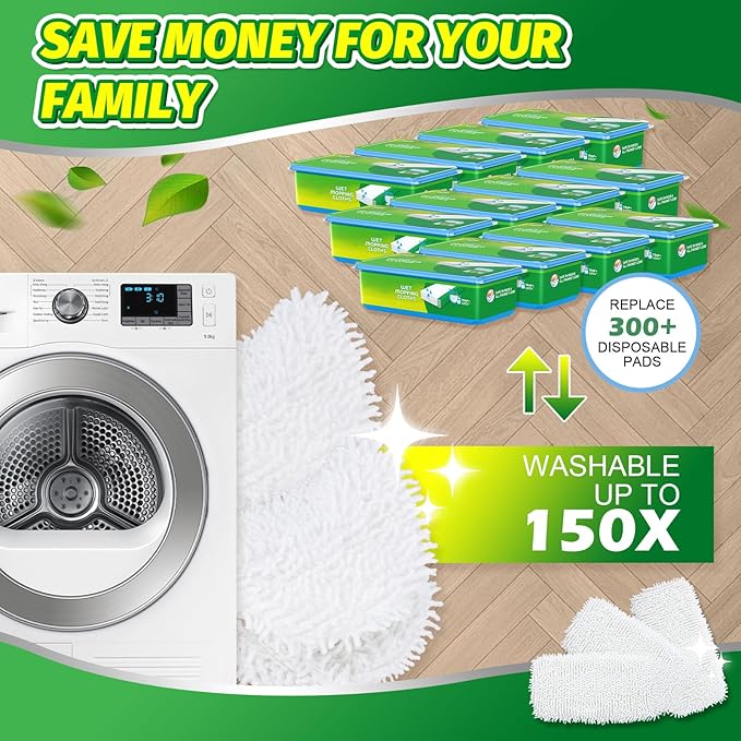 Reusable Dry Sweeping Cloths Microfiber Mop Pads Compatible