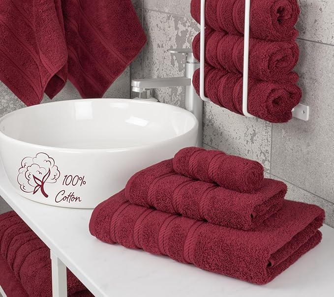 American Soft Linen Premium 3 Piece Towel Set, 1 Bath Towel 1 Hand Towel 1