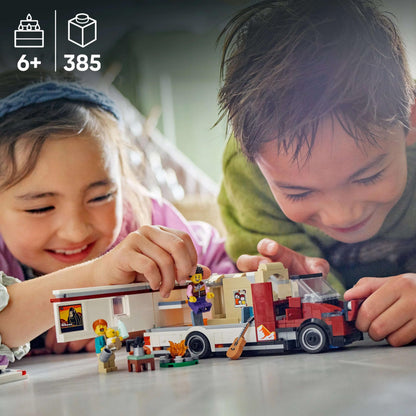 LEGO City Holiday Adventure Camper Van Toy - Creative Building Toys for 6+ Year Old Boys & Girls - Includes 3 Minifigures & Accessories - Gift Ideas for Birthdays & Holidays - 60454