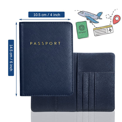 Frienda 2 Pieces Bridal Passport Covers Holder Travel Wallet Passport Case, Blue and Pink, Classic