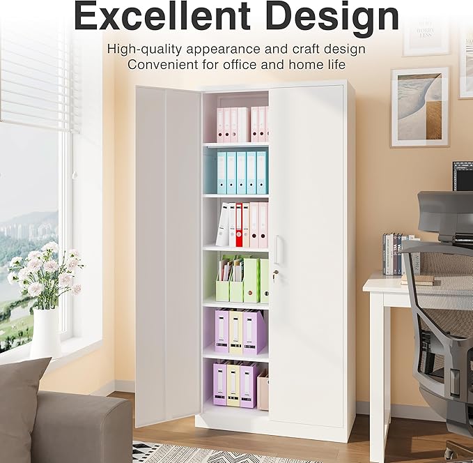 White Metal Storage Cabinet