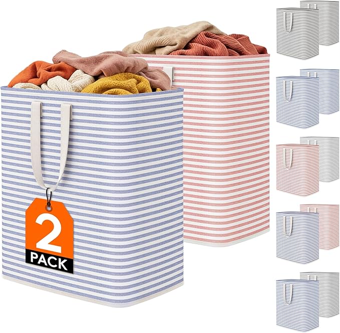 Lifewit 2 Pack Laundry Hamper Large Collapsible Laundry Baskets, Freestanding