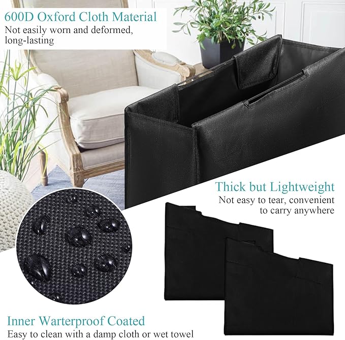 3 Pcs Black Hypotenuse Laundry Sorter Replacement Bags Hamper Cart Removable