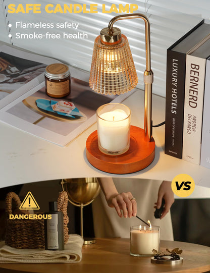 GODONLIF Candle Warmer Lamp with Timer Dimmable, Birthday Gifts for Women Mom, House Warming Gifts New Home Decor, Wax Melt Warmer for Jar Candles with 2 Bulbs