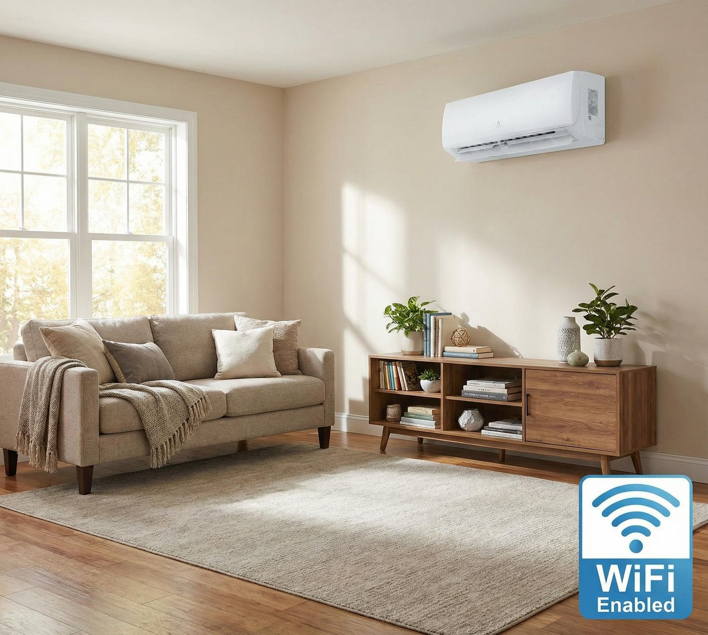 9,000 BTU Mini Split AC Heat Pump, Ductless Air Conditioner & Heater for Bedroom, Quiet Energy-Efficient Cooling & Heating for Rooms Up to 450 Sq.Ft.