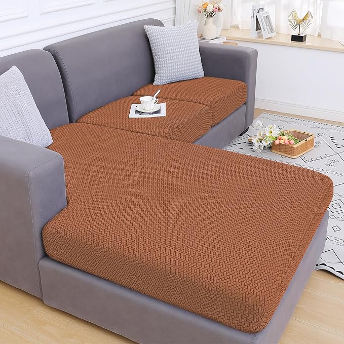 Smiry Waterproof Couch Cushion Covers, Stretch Jacquard Sectional Couch Covers