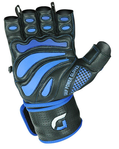 Elite Leather Gym Gloves with Built in 2" Wide Wrist Wraps Grip & Design for Weightlifting Power Lifting Bodybuilding & Strength Training Workout Exercises