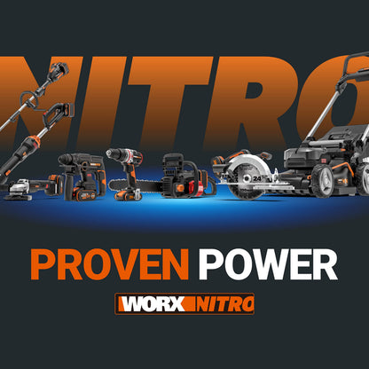 WORX Nitro 18V (20V MAX) Cordless Rotary Hammer Drill, PowerShare, Brushless Motor, SDS Plus, Max. Impact Energy 2.0 J, 3 Functions, Anti-Vibration, Bare Tool Only, WX381.9