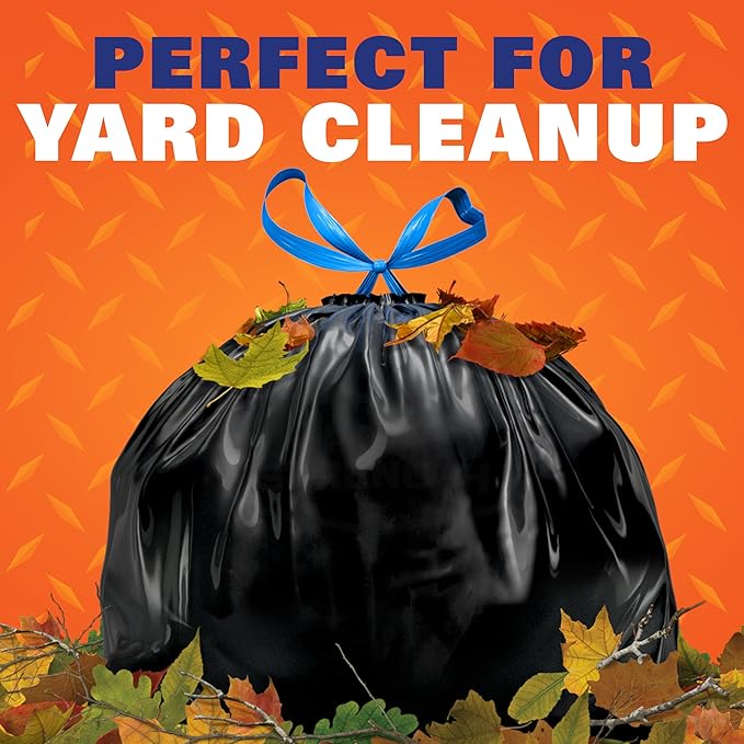 Hefty Strong Lawn & Leaf Trash Bags, 39 Gallon