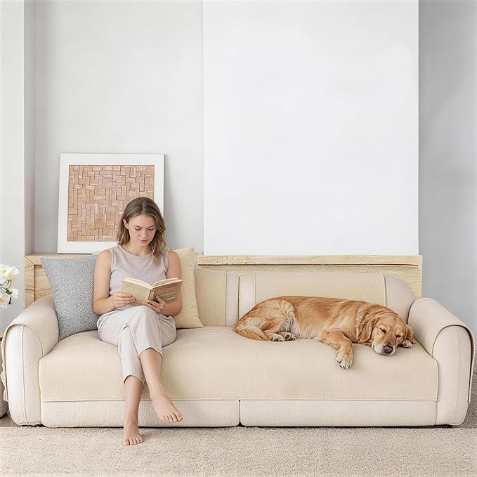 Premium Chenille Sofa Cushion Covers，Upgraded Anti-Slip Sectional Couch