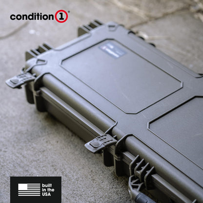 Condition 1 55" Long Gun Carrying Case Model 818 with Wheels, Rolling Hard Lockable Storage with Foam, IP67 Waterproof, TSA Friendly, Made in USA, 54.77"x16.50"x5.94"