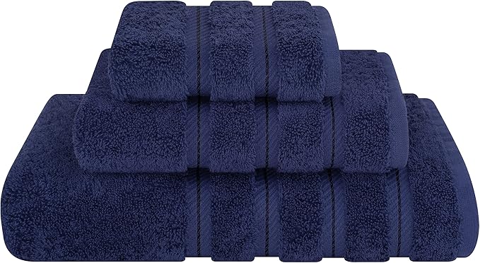 American Soft Linen Premium 3 Piece Towel Set, 1 Bath Towel 1 Hand Towel 1