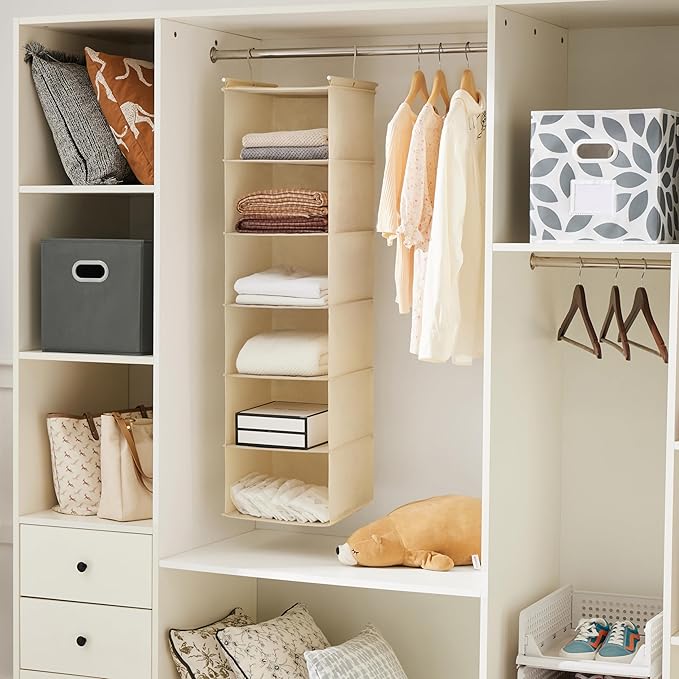 MAX Houser 6 Tier Shelf Hanging Closet Organizer, Cloth Hanging Shelf