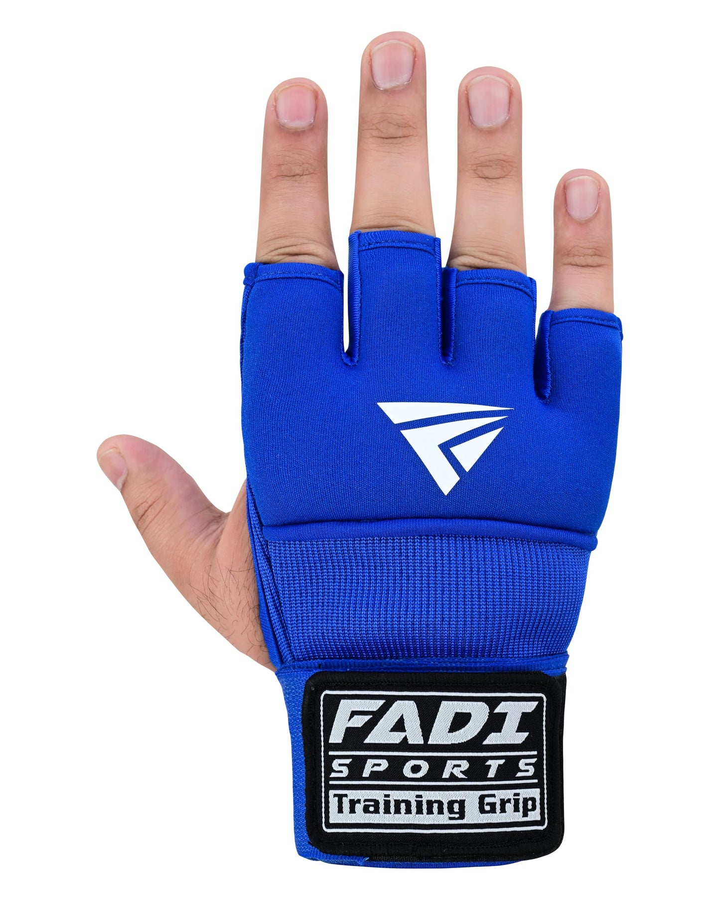 FADI Sports Unisex Gel Boxing Hand Wraps Inner Gloves – Quick Wraps with Wrist Support for MMA, Muay Thai, Kickboxing & Martial Arts Training (Blue, Large)