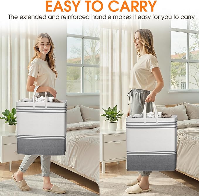 3 Pack Large Laundry Baskets, Laundry Hampers, Freestanding Waterproof