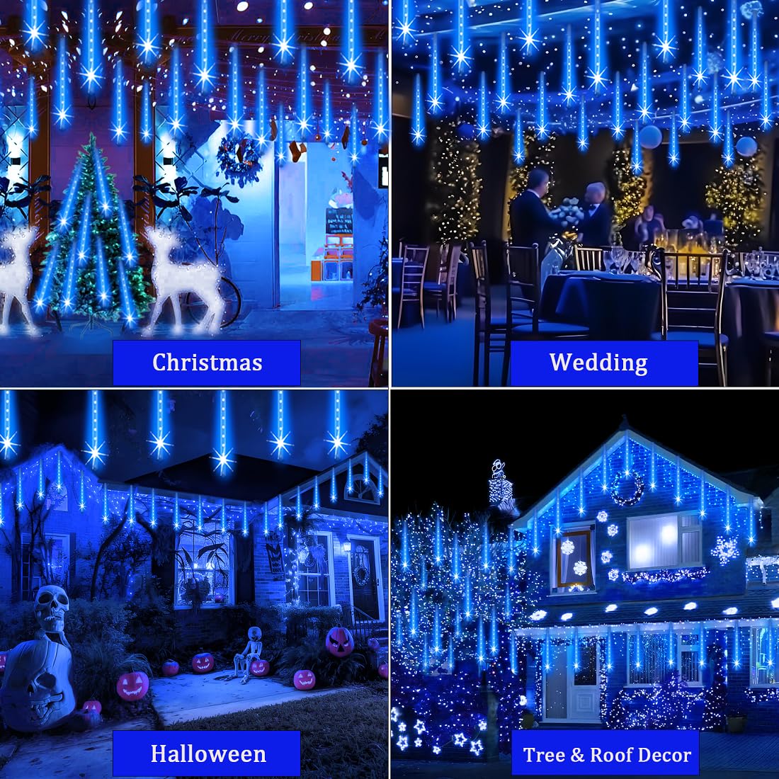 Adecorty Outdoor Christmas Lights Meteor Shower Light UL Certified