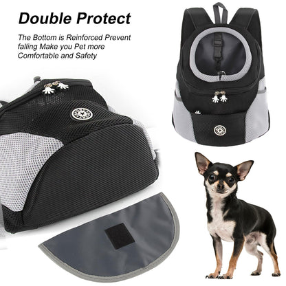 M MUNCASO Dog Carrier Backpack Small Pet Travel Bag Puppy Pet Front Pack with Breathable Head-Out Design and Waterproof Bottom Airline Approved for Outdoor Hiking Travel (M,Black)