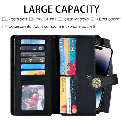 Travelambo Women's Wallet RFID Blocking Trifold Clutch Large Capacity Credit Card Holder Travel Purse