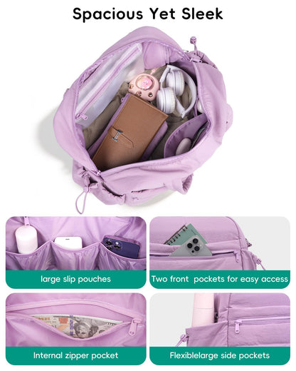 Urbanstand Gym Bag for Women, Lightweight Duffle Bag for Travel with Wet Pocket, TSA Friendly Carry On Duffel Bag for Weekender, Sports, Work, Yoga, Fitness - Purple