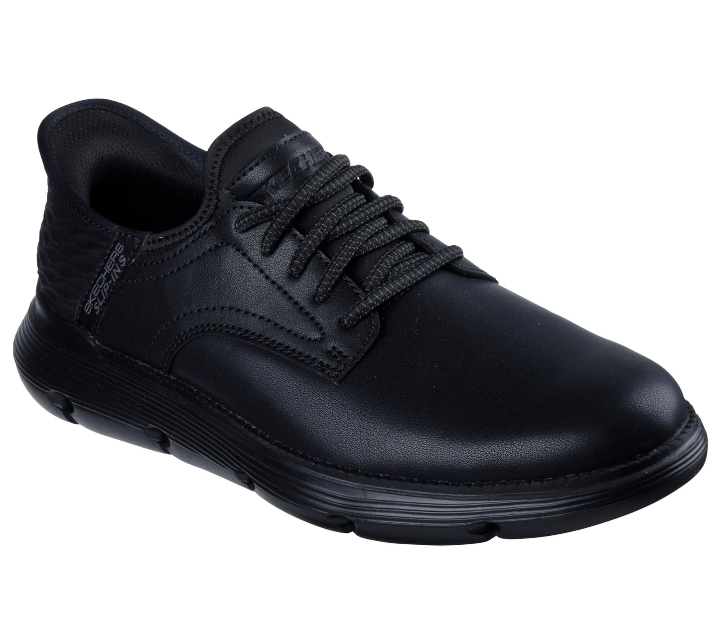 Skechers Men's Garza Gervin Shoes, Black Leather, 9 UK
