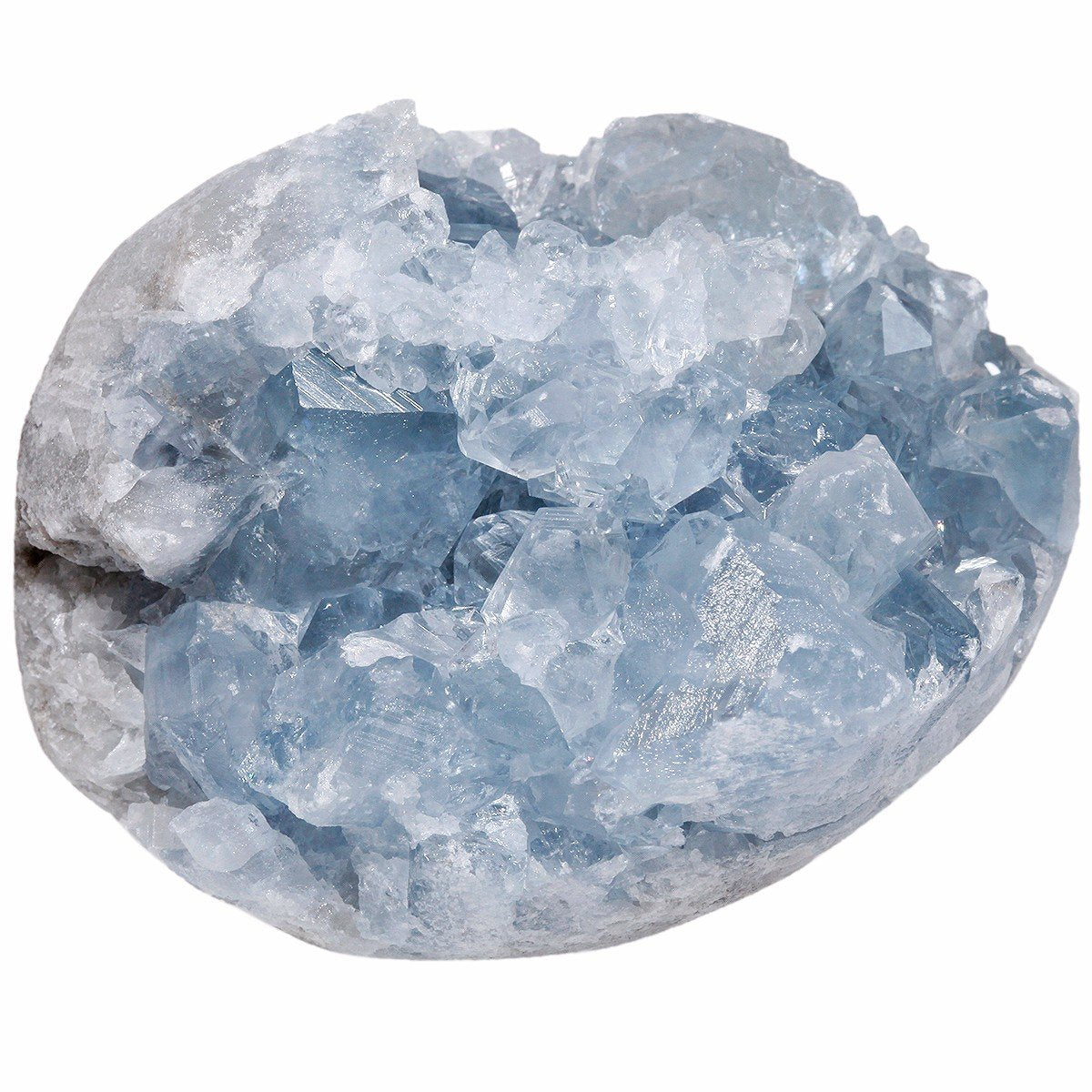 rockcloud Natural Raw Blue Celestite Mineral Healing Crystal Cluster Geode Irregular Home Decoration Gemstone Specimen Large