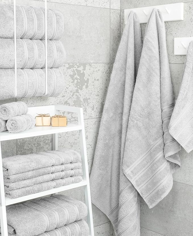 American Soft Linen Luxury 4 Piece Bath Towel Set, 600 GSM 100% Cotton Turkish