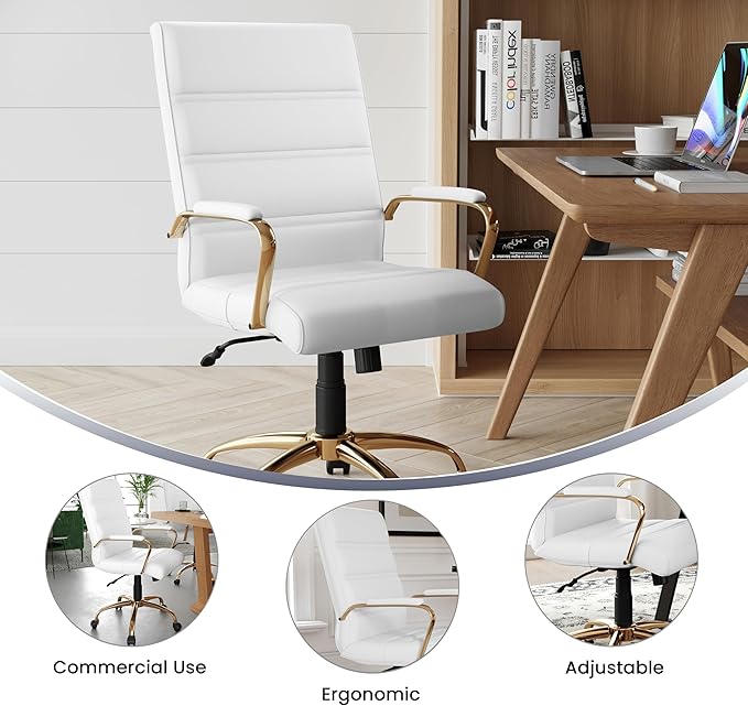 Flash Furniture Whitney Mid-Back Swivel LeatherSoft Desk Chair