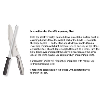 Farberware Juego de cuchillos de acero Inoxidable con sello bloque de 15 piezas