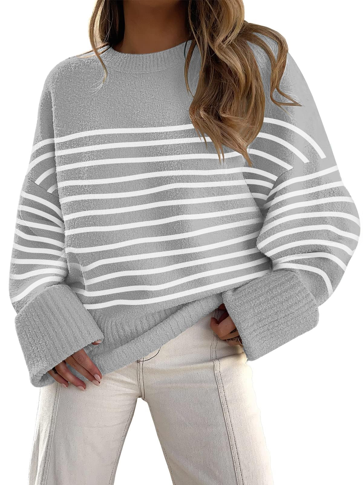 LILLUSORY Women's Oversized Sweaters Fuzzy Chunky Warm Pullover Sweater