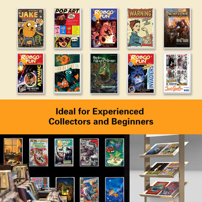 10ct Current Comic Book Toploaders - Modern Comic Book Top loaders, Crystal Clear Regular Comic Book Topload, Premium PVC Comic Book Holder, Crystal Clear Protection for Display, Storage, Collection