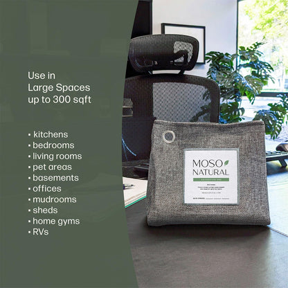 Moso Natural Air Purifying Bag 600g. A Scent Free Odour Eliminator for Kitchens, Bedrooms, Living Rooms, Pet Areas. Premium Moso Bamboo Charcoal Odour Absorber. Free Standing Design.