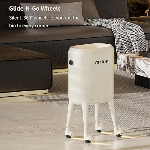 MRBIN Office Trash Can with Lid, Small Bathroom Automatic Adsorption Open Top