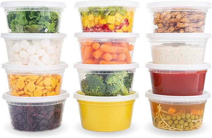 DuraHome Deli Containers with Lids 12 oz. Leakproof 40 Pack BPA-Free Plastic